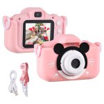 Mini appareil photo numrique pour enfants, 1080p, double objectif, cran ips 2 pouces, batterie intgre, ...