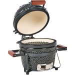Mini barbecue extérieur en céramique au charbon de bois avec couvercle et thermomètre grille de cuisson ... Mini barbecue extérieur en céramique au charbon de bois avec couvercle et thermomètre grille de cuisson ...