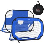 Mini - buts foot pliables (lot de 2) - 123x80x80 cm - bleus - sac transport inclus - id�al jardin, sport ...