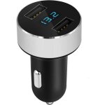 Mini chargeur allume - cigare - 2 ports usb charge rapide 3, 0 a / v fonction compteur indicateur de ...