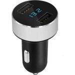 Mini chargeur allume - cigare - 2 ports usb charge rapide 3, 0 a / v fonction compteur indicateur de ...