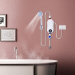 Mini chauffe - eau �lectrique 5500 w pour salle de bain avec pomme de douche