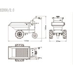 Mini dumper �lectrique 220l 400kg 3 roues benne basculante avec batterie 48v / 12ah torros med400