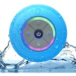 Mini enceinte de douche bluetooth sans fil, tanche ipx4, portable avec lumire led, radio fm, son stro ...