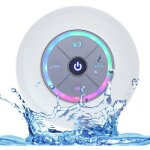 Mini enceinte sans fil bluetooth pour douche, tanche ipx4, portable. avec lumire led, radio fm, son ...
