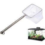 Mini puisette pour aquarium avec manche extensible en acier inoxydable, mailles fines carres souples ...
