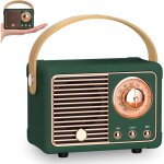 Mini haut - parleur bluetooth r�tro, portable haut - parleur sans fil avec radio fm, rechargeable poste ...