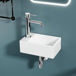 Dileci - mini vasque lave - mains blanc sortie gauche (301911cm)