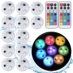 Mini lumi�res led �tanches avec t�l�commande, lumi�res led � piles, changement de couleur rvb pour vase, ...