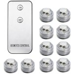 Mini lumi�res led submersible 10pcs, lampe piscine led �tanche blanc chaud avec 1 t�l�commande, �clairage ...