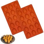 Mini moule set de 2, moule  gteau en silicone, moule  15 trous, moule antiadhsif pour mousse au chocolat ...