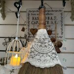 Mini outils de nettoyage de bureau pour la maison, balais et pelles en paille tress�e, ornements de jardin, ...