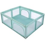 Mini parc de jeux 120x180 cm vert pour bb avec double entre