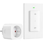 Mini prise t�l�command�e on / off + t�l�commande murale 16a 3680w max - dewenwils