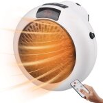 Mini radiateur portable hot amigo, 900 w, en c�ramique, thermostat r�glable, avec t�l�commande (blanc) ...