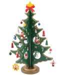 Mini sapin de nol de bureau 18 cm en bois 3d, calendrier de l'avent  faire soi - mme, avec dcorations ...