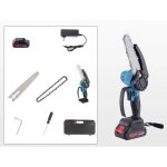 Mini scie � cha�ne avec batterie 1500 mah, 6 pouces, scie � cha�ne �lectrique avec moteur puissant 21v ...