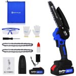 Mini scie � cha�ne � batterie sans fil sans balais, adapt�e � l'�lagage des branches, � la coupe de jardin, ...