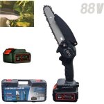 Mini scie Électrique À batterie 88v tronçonneuse chaîne 6 Élagage des branches 2 batteries Mini scie Électrique À batterie 88v tronçonneuse chaîne 6 Élagage des branches 2 batteries