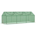 Mh - mini serre de jardin 180 x 60 x 60 cm 3 fen�tres acier thermolaqu� pe vert