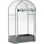 Outsunny - mini serre de jardin balcon - porte enroulable zippe, sac plantation - 89 x 50 x 152 cm - ...