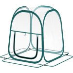 Mini serre de jardin pop up avec sac de transport - porte zippe enroulable - dim. 70 x 70 x 80 cm - ...