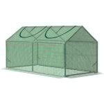 Mini serre de jardin serre � tomates 120 x 60 x 60 cm 2 fen�tres zipp�es enroulables acier thermolaqu� ...