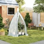 Mini serre de jardin woltu 160x160x180cm, petite tente pour plantes, en pe 130gsm, serre demi - transparent, ...