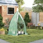 Mini serre de jardin woltu 160x160x180cm, petite tente pour plantes, en pe 130gsm, serre demi - transparent, ...
