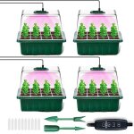Mini serre pour plantes, 4 pi�ces bac � semis avec couvercle sur�lev� et �vents, serre semis de culture ...