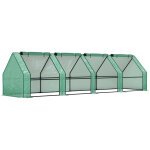 Mini serre tunnel de jardin - outsunny - 4 fen�tres avec zip enroulables - acier pe 140 g / m� anti - ...