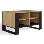 Mini - table basse rectangulaire industrielle - 90x58x50 - table basse avec deux étagères Mini - table basse rectangulaire industrielle - 90x58x50 - table basse avec deux étagères