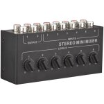 Mini table de mixage stéréo 6 canaux passif - mixer audio portable rca, 6 entrées 2 sorties, contrôle ... Mini table de mixage stéréo 6 canaux passif - mixer audio portable rca, 6 entrées 2 sorties, contrôle ...