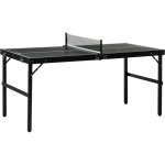 Mini table de ping pong - sportnow - pliable - avec filet, balles, poigne - 152 x 76 x 72 cm - noir