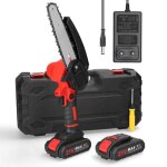 Mini tron�onneuse 6 pouces sans fil, 21v / 1300mah, tron�onneuse � batterie pour l'�lagage des branches ...