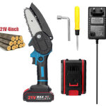 Mini tron�onneuse � batterie 4 pouces, moteur balais, 2 1200mah tron�onneuse �lectrique sans fil electrique ...