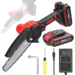 Mini tronconneuse a batterie , 6 pouces brushless tronconneuse electrique sans fil avec 2 batteries 1200mah, ...