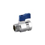 Mini - vanne laiton nickel mle / femelle 1 / 2' (15 / 21) - pn16 - manette bleue arcanaute