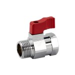 Arcanaute - mini - vanne laiton nickel mle / femelle 1 / 2' (15 / 21) - pn16 - manette rouge