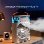 Mini ventilateur blanc 3 - en - 1 usb ? mini climatiseur, humidificateur silencieux, 3 vitesses, led, ...
