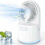 Mini ventilateur brumisateur silencieux, rechargeable usb ventilateur portable, 3 vitesses et clairage ...