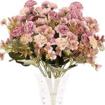 Minnhua 4pcs fleurs artificielles rose en soie bouquet fleur artificielle avec 11 t�tes fleur pour vase ...