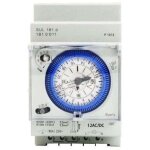 Minuterie analogique avec moteur synchrone et programme journalier, minuterie, 12 v c. a. / c. c. mns ...