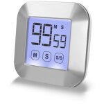 Minuteur de cuisine avec �cran tactile - compte et d�compte avec alarme puissante - r�tro - �clairage ...
