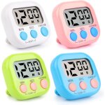 Minuteur de cuisine magnétique 4 pièces, digital time minuteur pour enfants avec support pliable minuteur ... Minuteur de cuisine magnétique 4 pièces, digital time minuteur pour enfants avec support pliable minuteur ...
