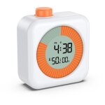 Minuteur de cuisine, minuteur visuel numrique, horloge et fonction alarme, 12 / 24 h, pour apprentissage, ...