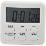 Minuteur �lectronique 24h blanc abs, usage cuisine salle bain sport classe alimentation