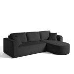 Bestmobilier - miro - canap� d'angle r�versible - 4 places - convertible avec coffre - en velours textur� ...