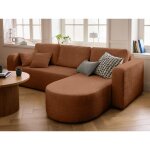 Bestmobilier - miro - canap� d'angle r�versible - 4 places - convertible avec coffre - en velours textur� ...