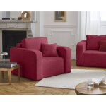 Bestmobilier - miro - fauteuil en velours texturé - prune Bestmobilier - miro - fauteuil en velours texturé - prune